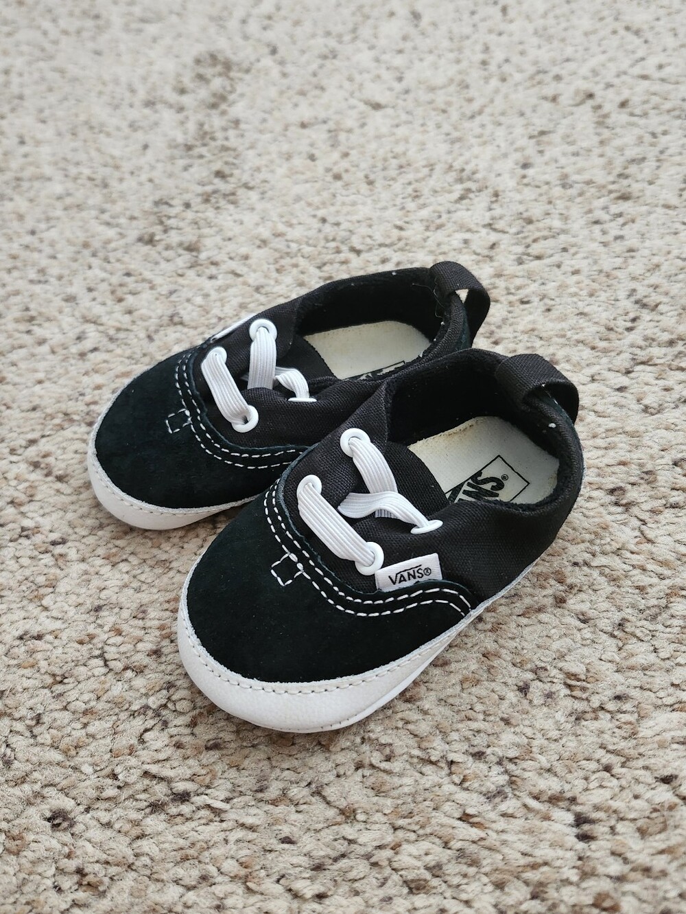 Vans Baby Slip On Black Shoes Size 2